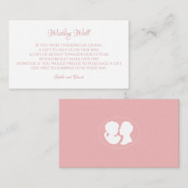 Klassisk Rosa Cameo Wishing well Bröllop Tilläggskort