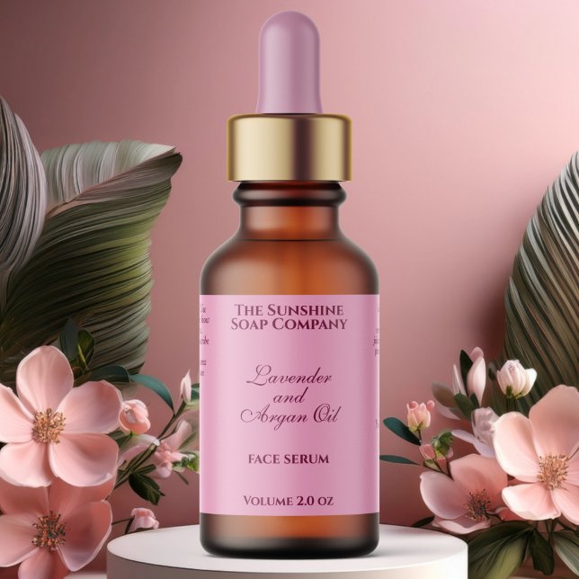 Klassisk Rosa Cosmetics Dropper Flaska Adressetikett (Skapare uppladdad)