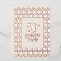Klassisk Rosa Elegant Ro Foil 50:e Födelsedagsfest