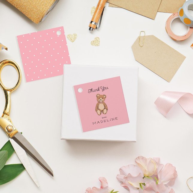 Klassisk Rosa för babykläder för Nalle Gåvor Etiketter (Skapare uppladdad)