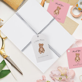 Klassisk Rosa för babykläder för Nalle Presentetikett