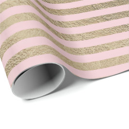 Klassisk Rosa Foxier Guld Linjer Rand Paris Presentpapper