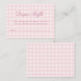 Klassisk rosa gingham-babyshower Tjejbyxlotteri Tilläggskort
