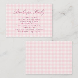 Klassisk rosa Gingham-babyshowerkort Tilläggskort