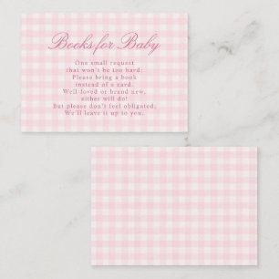 Klassisk rosa Gingham-babyshowerkort Tilläggskort