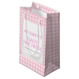 Klassisk Rosa Gingham Girl Baby Shower