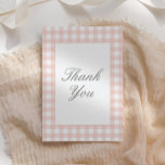 Klassisk Rosa Gingham Girl Baby Shower Tack Kort<br><div class="desc">Säg tack till vänner och familj för att du har varit med i barnduschen med den här elegant rosa Gingham tack vare ditt kort.</div>