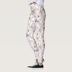 Klassisk Rosa & Grått Mönster Leggings