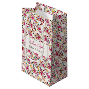 Klassisk Rosa Grön Gul Blommig Svan Fågel Bröllop