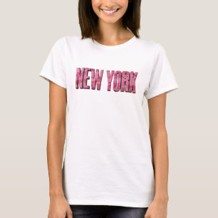 Klassisk Rosa NEW YORK Bärbar Konst T Shirt