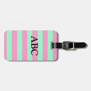 Klassisk Rosa och Mint Grönt stripe Mönster Bagagebricka