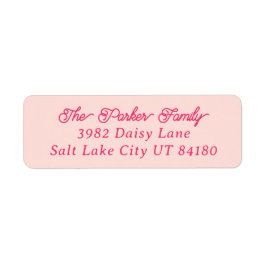 Klassisk Rosa på Rosa Returadress Etikett