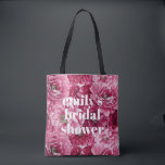 Klassisk Rosa Peonies Clusters Anpassningsbar Möhi Tygkasse<br><div class="desc">Feminin,  elegant och klassisk totepåse med rosa peonies-kluster. Anpassa genom att lägga till frasen namn eller kort.</div>