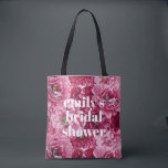 Klassisk Rosa Peonies Clusters Anpassningsbar Möhi Tygkasse<br><div class="desc">Feminin,  elegant och klassisk totepåse med rosa peonies-kluster. Anpassa genom att lägga till frasen namn eller kort.</div>