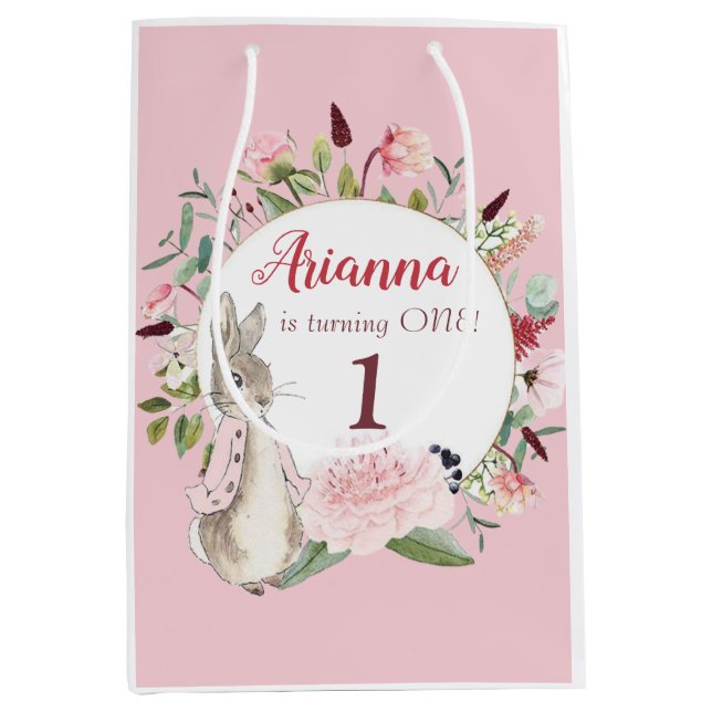 Klassisk Rosa Peter på Kaninens Blommigt Birthday (Framsidan)