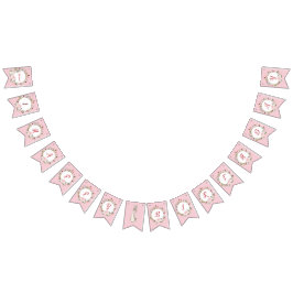 Klassisk Rosa Peter på Kaninens Blommigt Birthday Vimplar