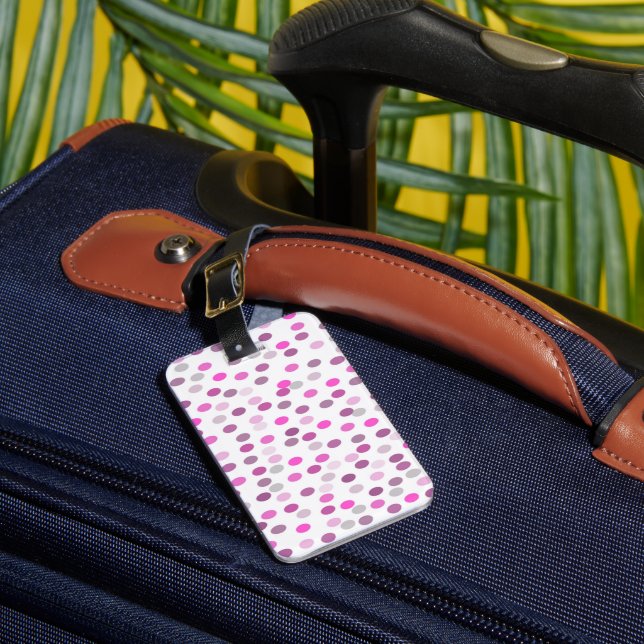 Klassisk Rosa Polka dots på vitt Bagagebricka (Framsida Insitu 1)