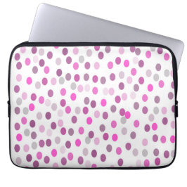Klassisk Rosa Polka dots på vitt Laptop Fodral