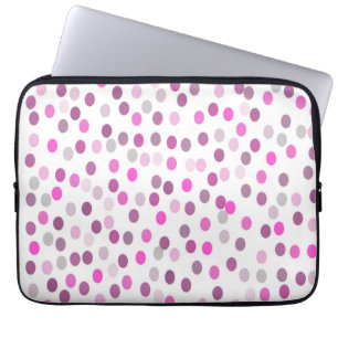 Klassisk Rosa Polka dots på vitt Laptop Fodral
