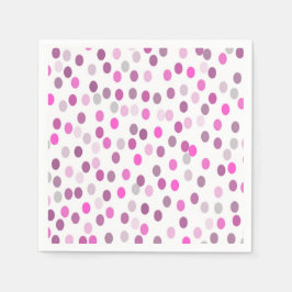 Klassisk Rosa Polka dots på vitt Pappersservett