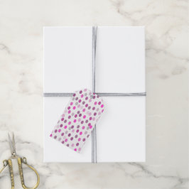 Klassisk Rosa Polka dots på vitt Presentetikett