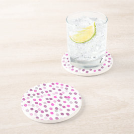 Klassisk Rosa Polka dots på vitt Underlägg