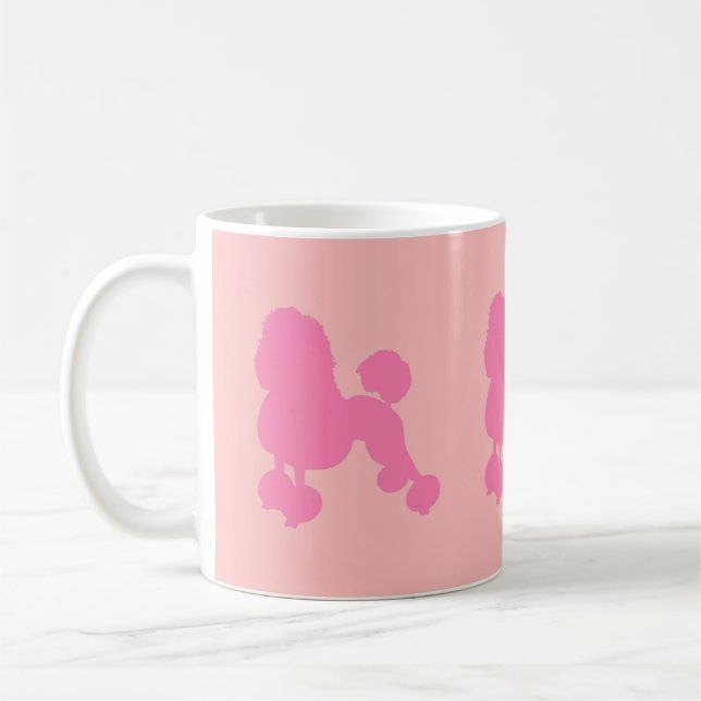 Klassisk Rosa Pudel-kaffe Mugg (Vänster)