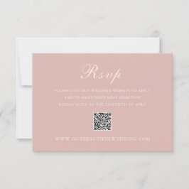Klassisk Rosa QR-kod Elegant bröllop OSA Kort
