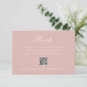 Klassisk Rosa QR-kod Elegant bröllop OSA Kort