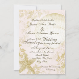 Klassisk rosa rodnad vid havet inbjudningar