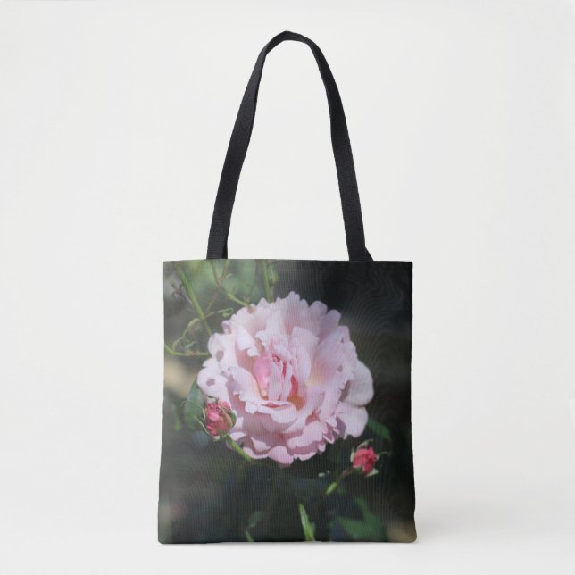 Klassisk rosa ros Vacker natur konst foto Tygkasse (Framsida)