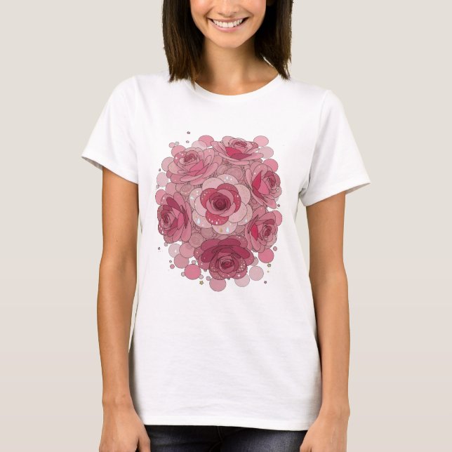 Klassisk Rosa ROSBUBBLOR Grafisk Design T Shirt (Framsida)