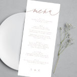 Klassisk Rosa Taupe Calligraphy Bröllop Meny<br><div class="desc">slimmad meny som matchar samlingen *om du vill ha fler pappra alternativ kan den här designen överföras till ett slimmat program *eller kontakta mig om du vill ha mer hjälp</div>