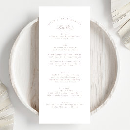 Klassisk Rosa Taupe Calligraphy Formal Bröllop Meny