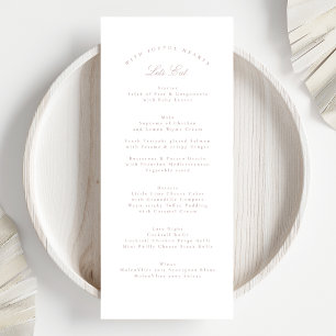 Klassisk Rosa Taupe Calligraphy Formal Bröllop Meny