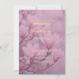 Klassisk rosa vit magnolia bakgrund inbjudningar