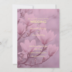 Klassisk rosa vit magnolia bakgrund inbjudningar