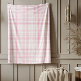 Klassisk Rosa Vita välläckta, Rustic Insida Fleecefilt