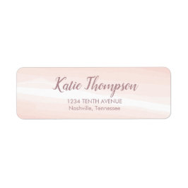 Klassisk Rosa Watercolor Stänk Returadress Etikett