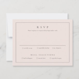Klassisk rosabruden RSVP-kort
