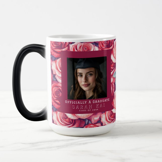 Klassisk rosblommig present för honom examen magisk mugg (Vänster)