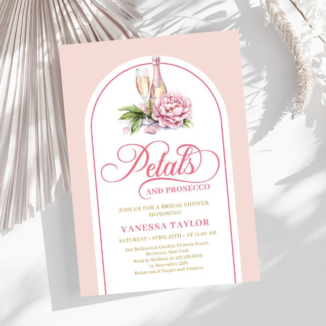 Klassisk rosé och guld inbjudan boho valv design (Classic blush and gold invite boho arch design

)