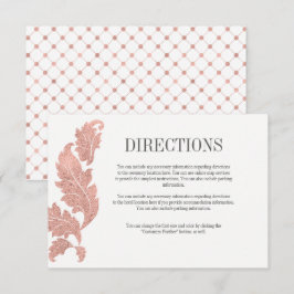 Klassisk roséguld vapen Wedding Directions-kort Inbjudningar