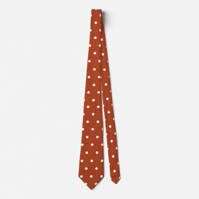 Klassisk Rost Orange och Vit Prick Slips (Framsida)