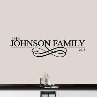 Klassisk Rulla-familjen Namn X-Stor Wall Decal