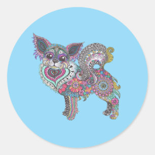 Klassisk rund Chihuahua-dekal Runt Klistermärke