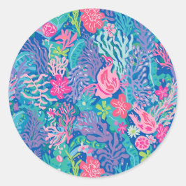 Klassisk rund dekal i stilren grafik runt klistermärke