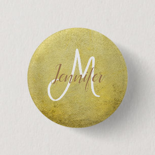 Klassisk rund enkel ren glamourös Monogram-knapp Knapp