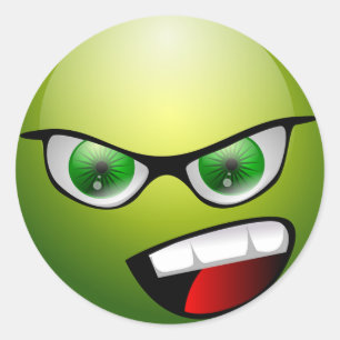 Klassisk rund etikett/emotikon runt klistermärke