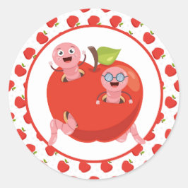 Klassisk rund etikett för äpplen och Mask